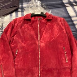 Red suede leather jacket never worn